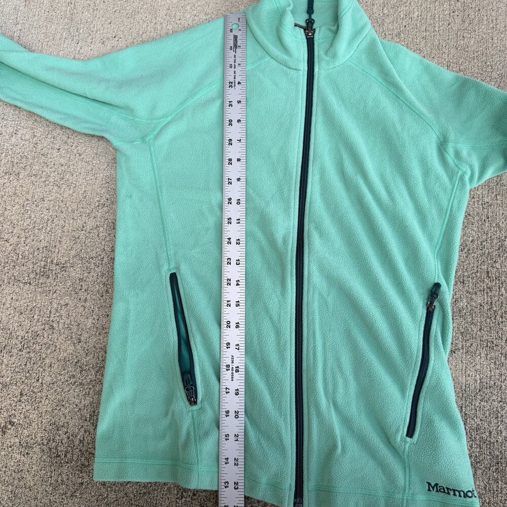 Marmot Full Zip Fleece Sweatshirt Womens Small Green Jacket Lightweight Layer - Picture 8 of 10